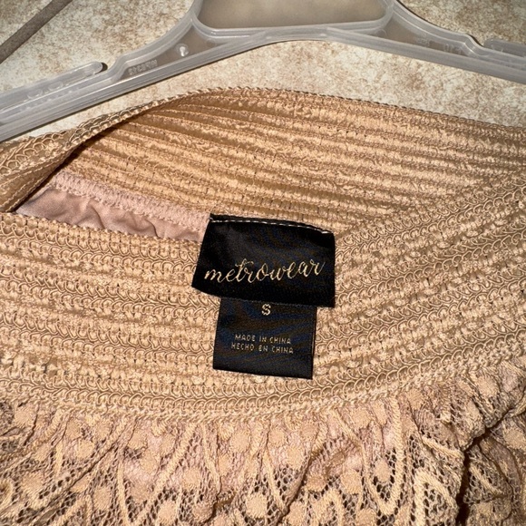 Metro Wear Vintage OG Light Brown Cream Gold A Line Lace Fancy Skirt - Picture 2 of 2